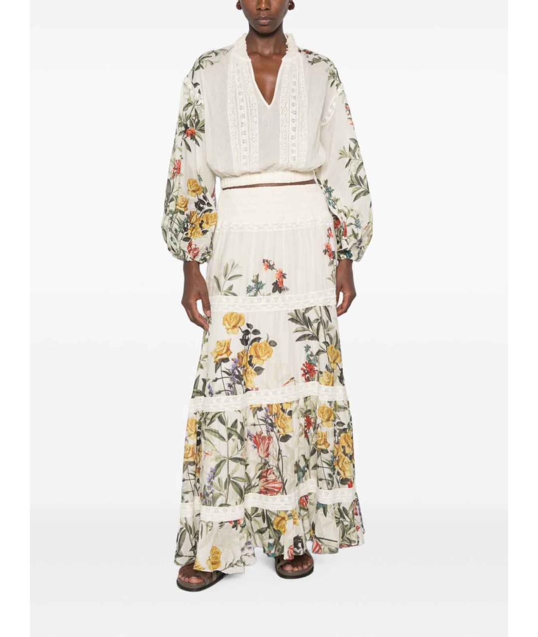 ALICE+OLIVIA Мульти хлопковая юбка миди, фото 4