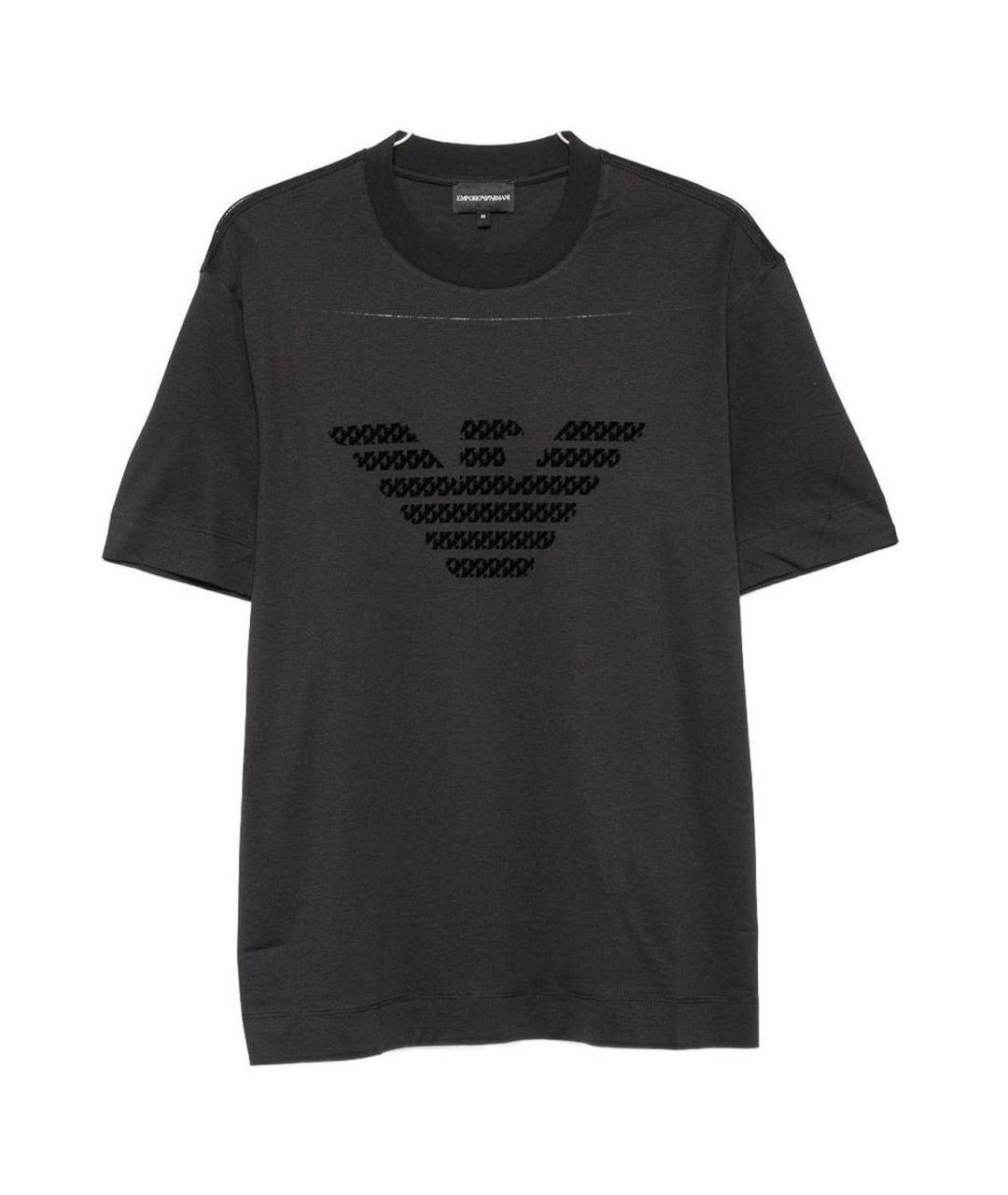 EMPORIO ARMANI Синяя хлопковая футболка, фото 1
