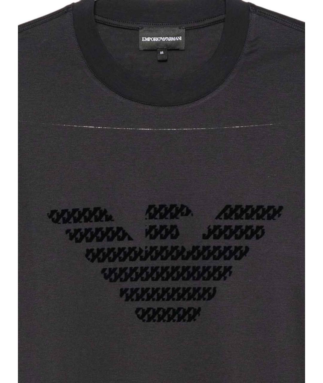 EMPORIO ARMANI Синяя хлопковая футболка, фото 2
