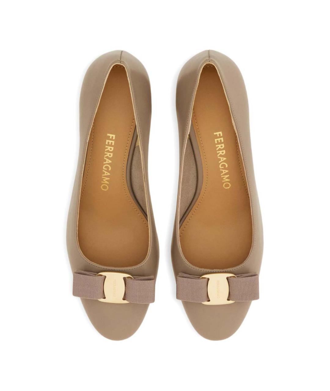 FERRAGAMO Коричневые кожаные туфли, фото 4