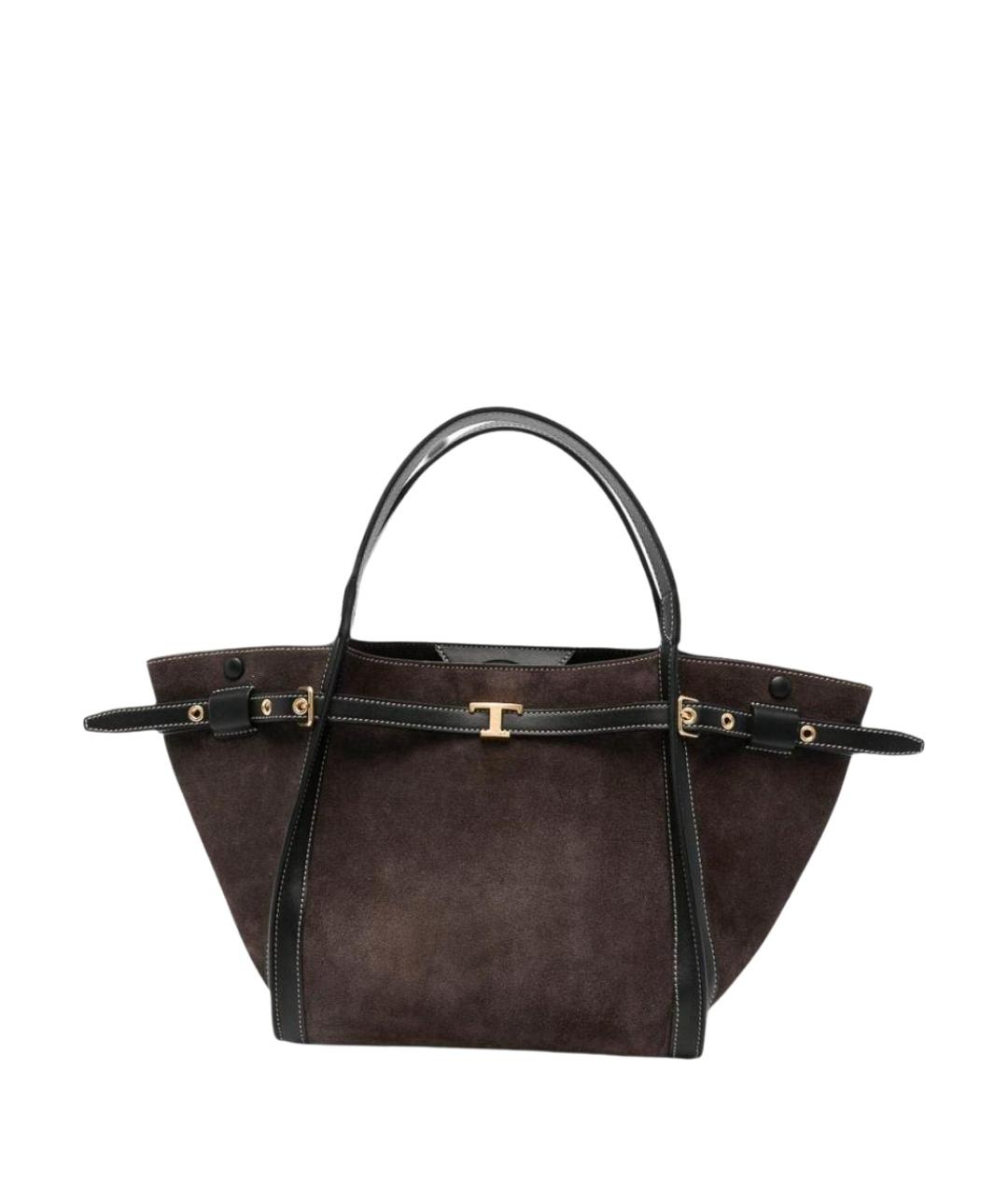 TOD'S Коричневая замшевая сумка тоут, фото 1