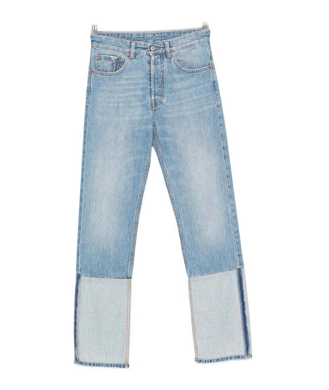 MM6 MAISON MARGIELA Голубые хлопковые прямые джинсы, фото 1