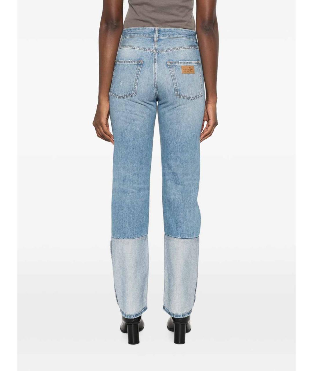 MM6 MAISON MARGIELA Голубые хлопковые прямые джинсы, фото 4