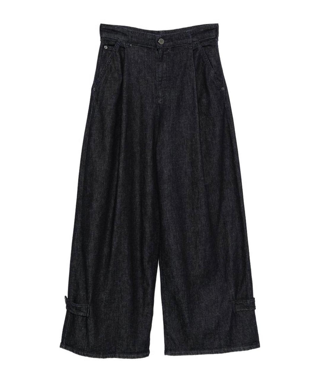 EMPORIO ARMANI Темно-синие хлопковые прямые джинсы, фото 1