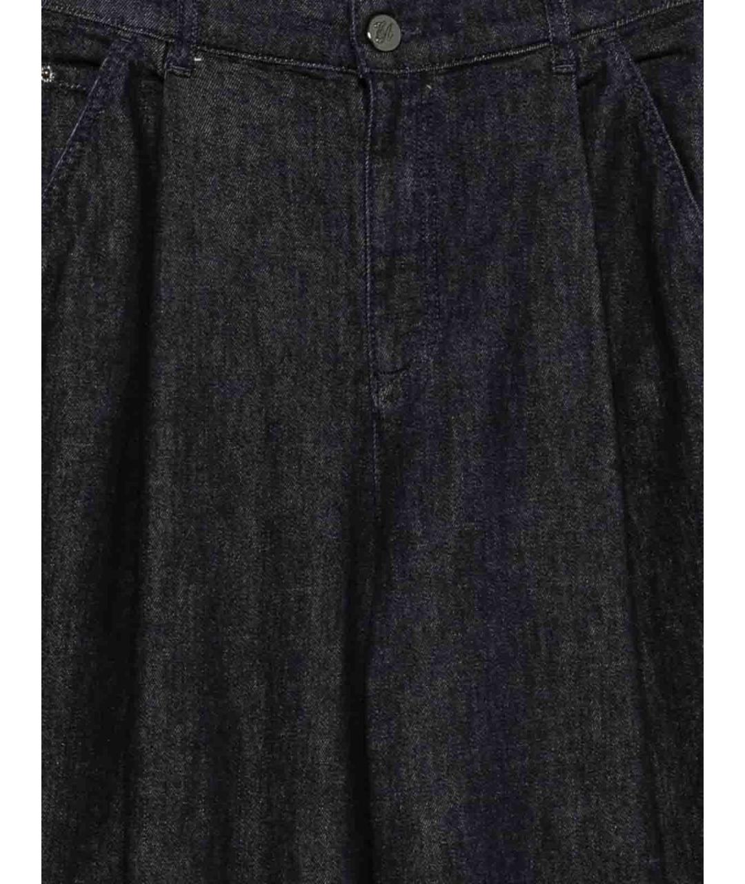 EMPORIO ARMANI Темно-синие хлопковые прямые джинсы, фото 2