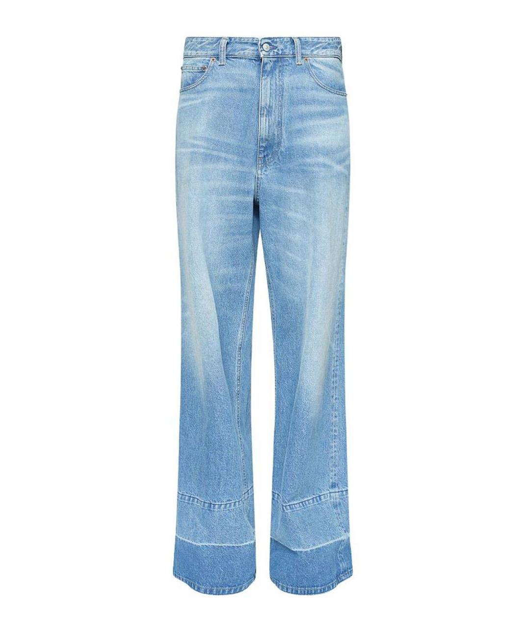 MM6 MAISON MARGIELA Голубые хлопковые прямые джинсы, фото 1