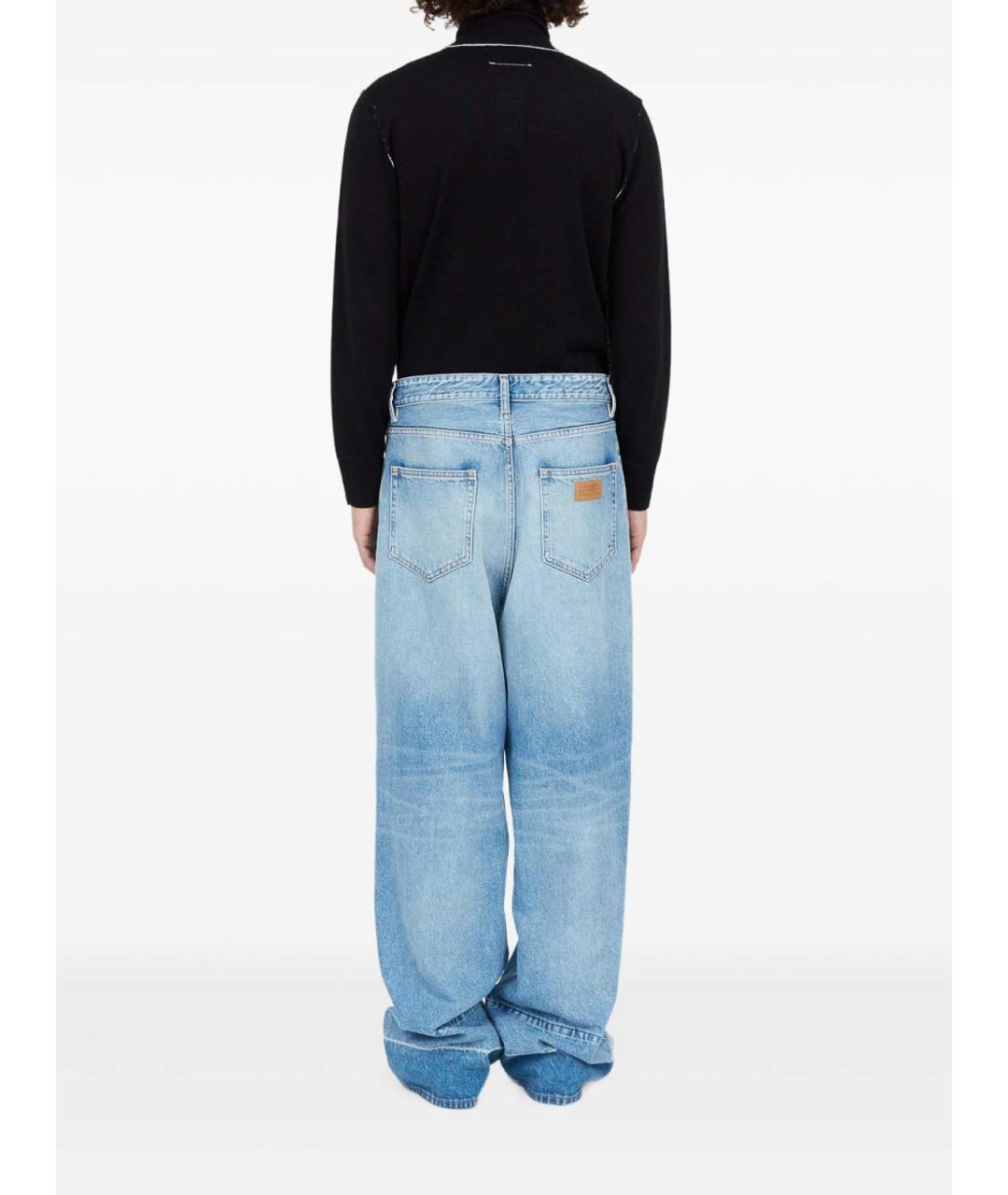 MM6 MAISON MARGIELA Голубые хлопковые прямые джинсы, фото 5