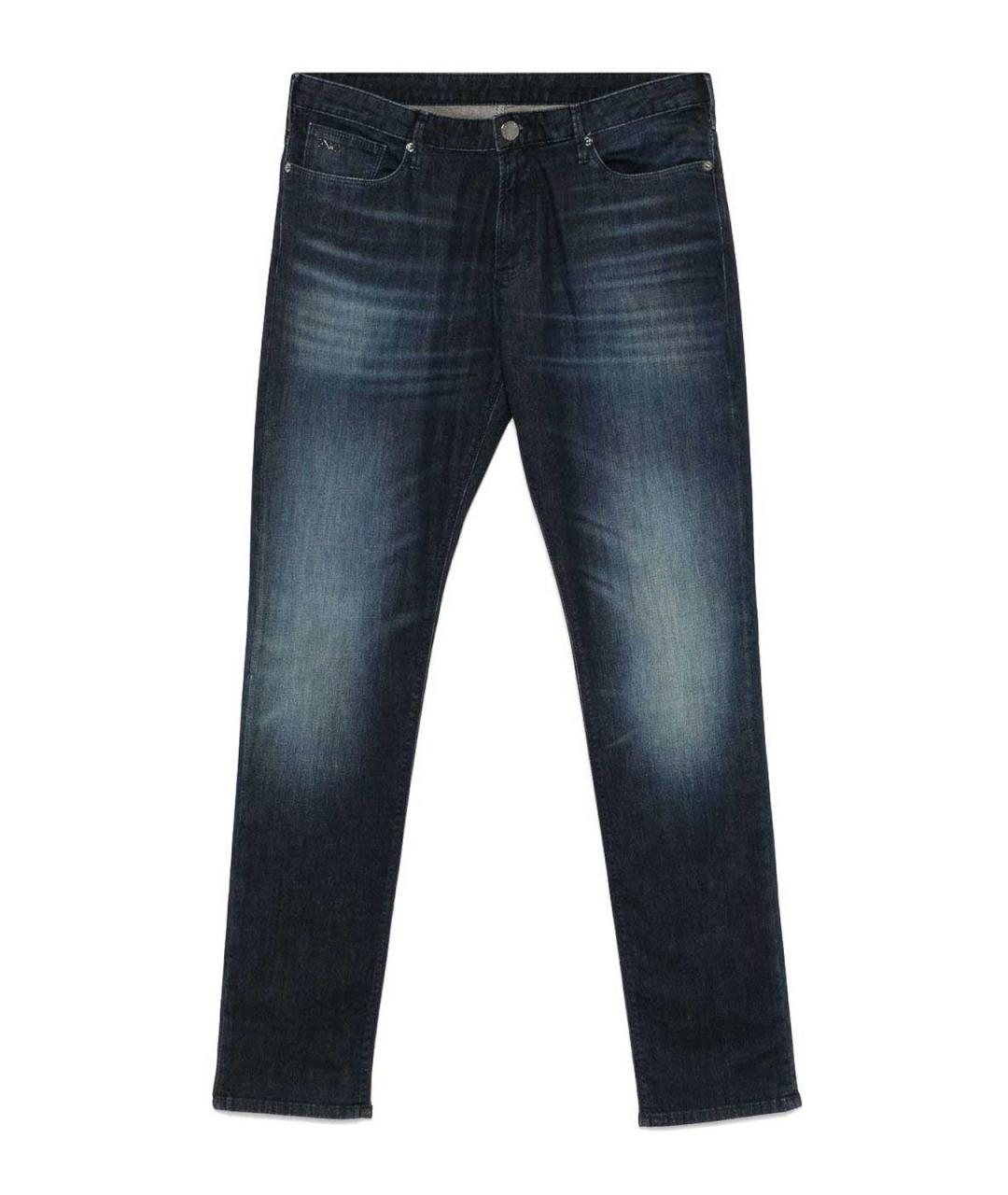 EMPORIO ARMANI Синие хлопковые прямые джинсы, фото 1