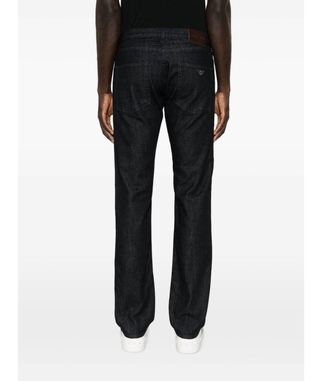 EMPORIO ARMANI Синие хлопковые прямые джинсы, фото 2