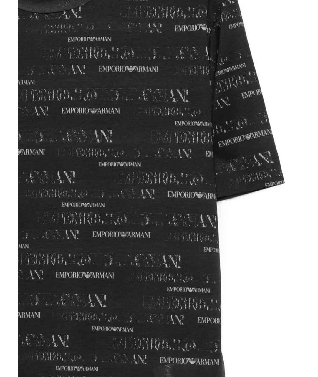 EMPORIO ARMANI Темно-синяя хлопковая футболка, фото 2