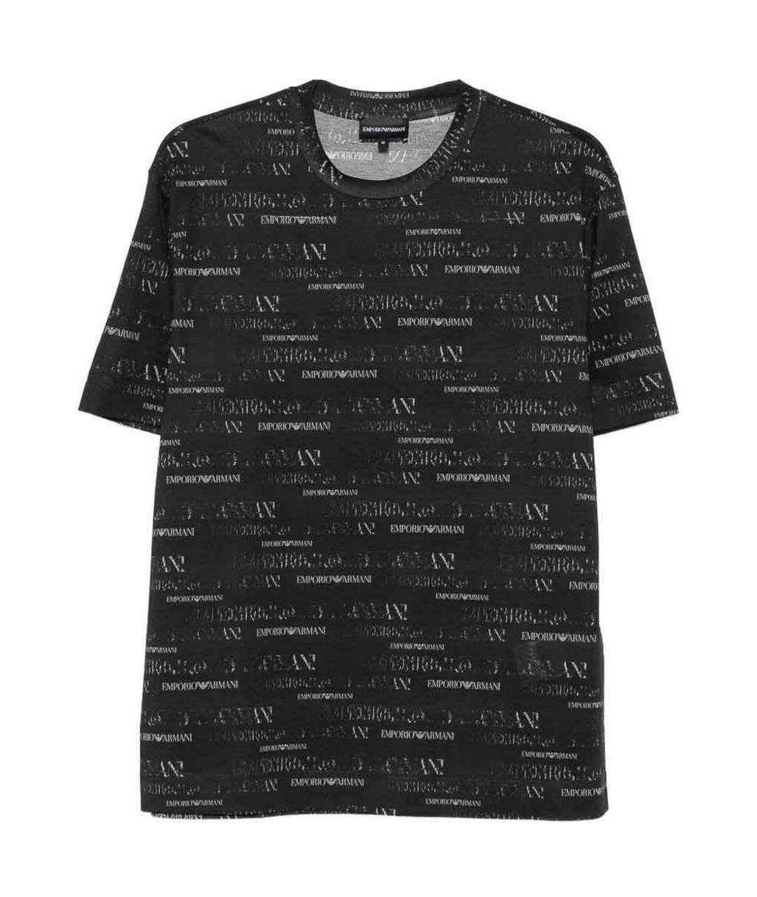 EMPORIO ARMANI Темно-синяя хлопковая футболка, фото 1