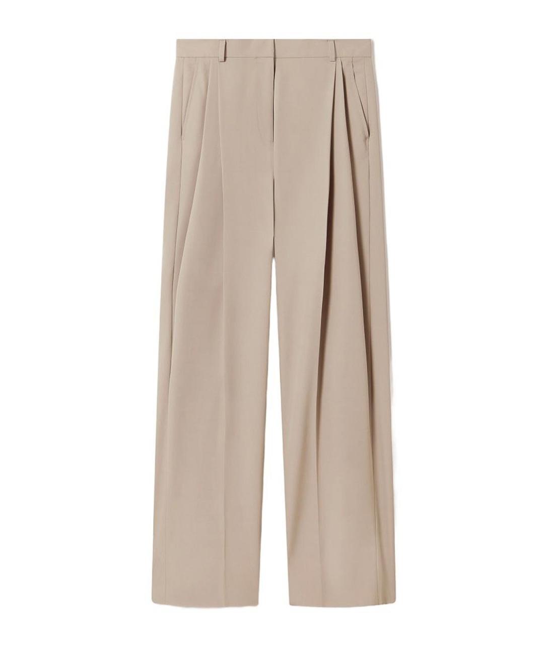 STELLA MCCARTNEY Бежевые шерстяные брюки широкие, фото 1