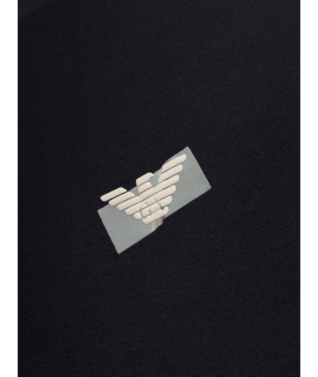 EMPORIO ARMANI Синяя хлопковая футболка, фото 4
