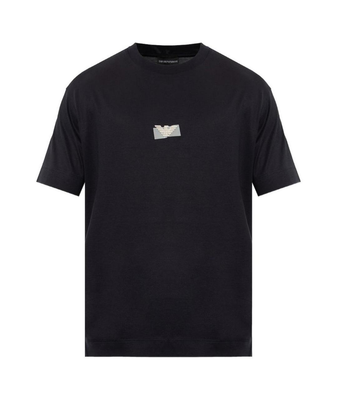 EMPORIO ARMANI Синяя хлопковая футболка, фото 1