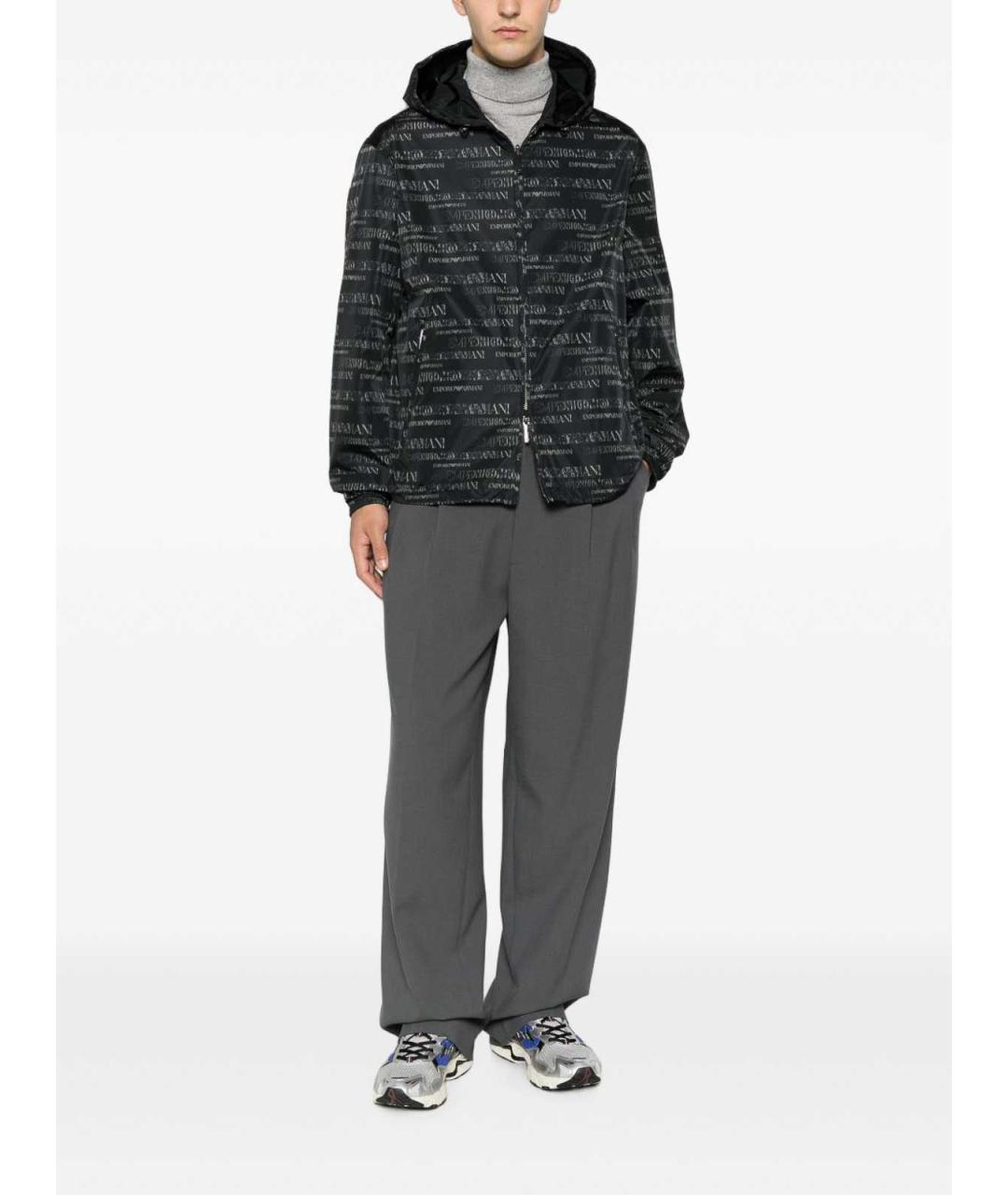 EMPORIO ARMANI Темно-синяя полиамидовая куртка, фото 3