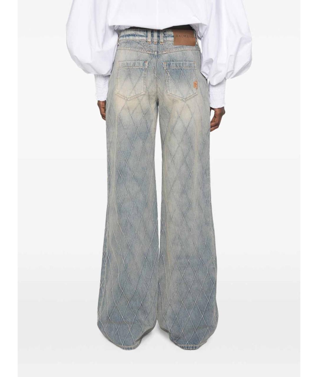 BALMAIN Голубые хлопковые джинсы клеш, фото 4