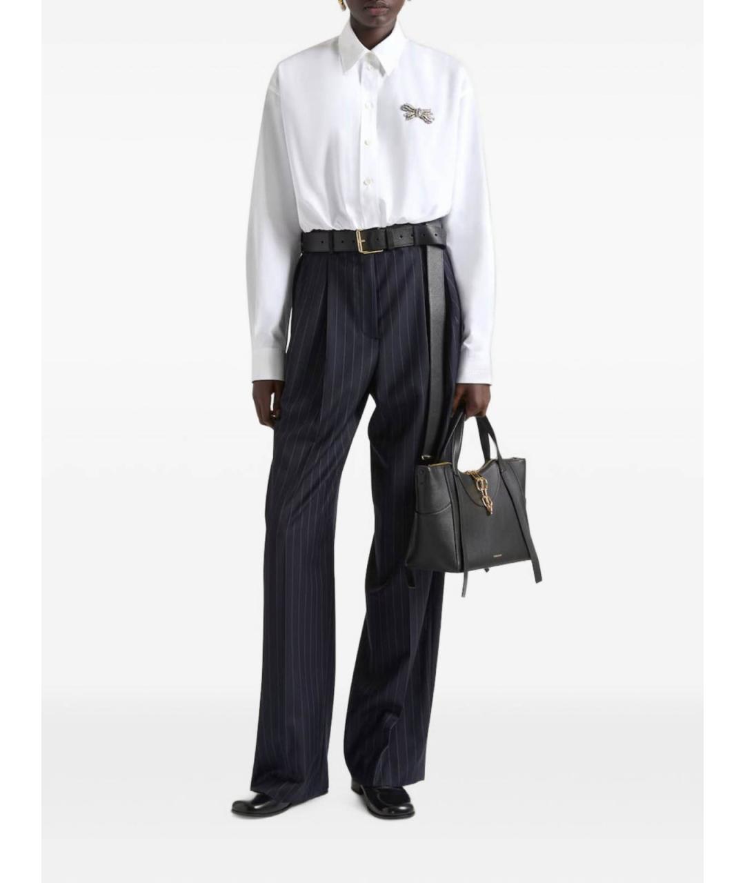GIVENCHY Темно-синие шерстяные прямые брюки, фото 2