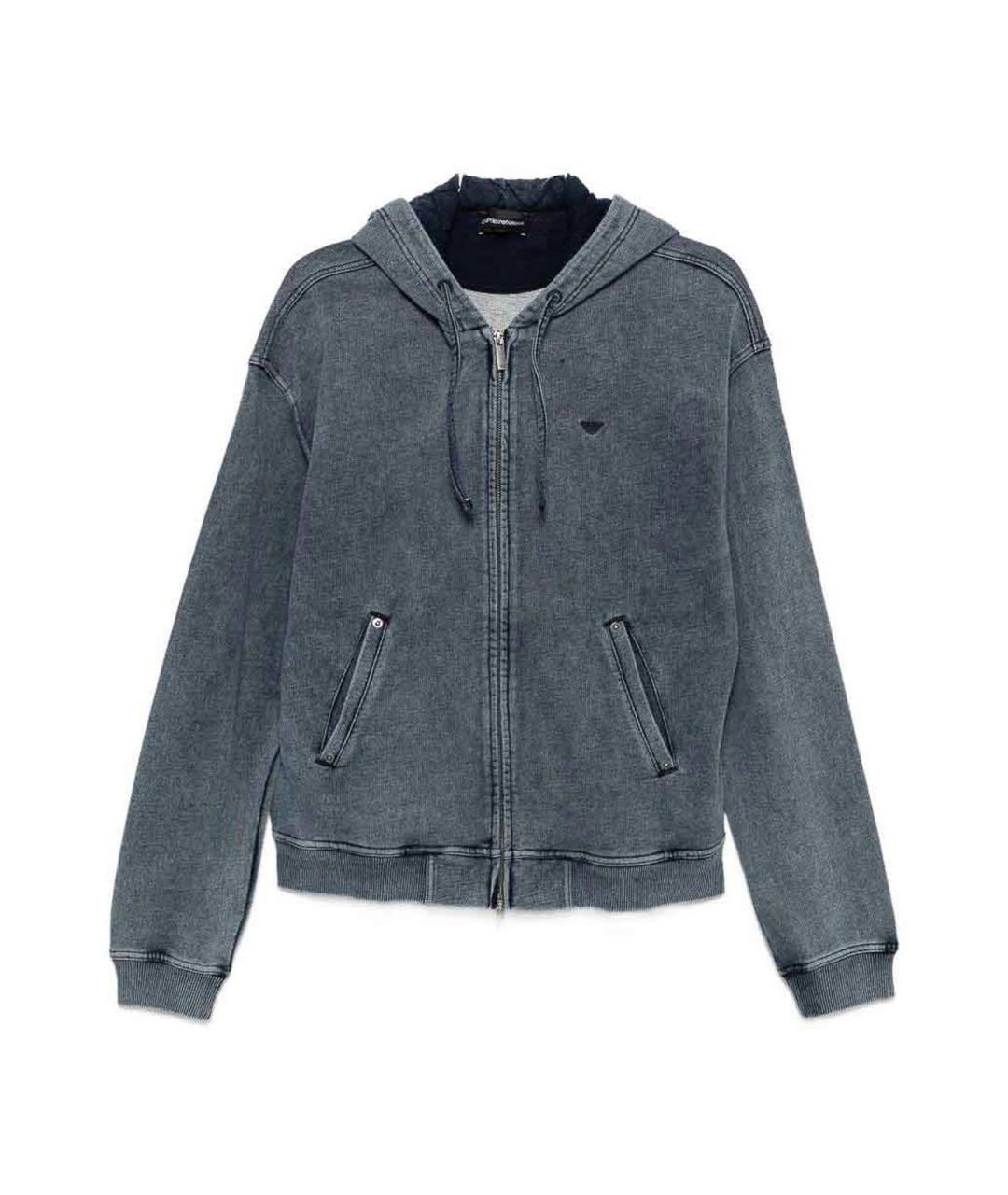 EMPORIO ARMANI Синий хлопковый джемпер / свитер, фото 1