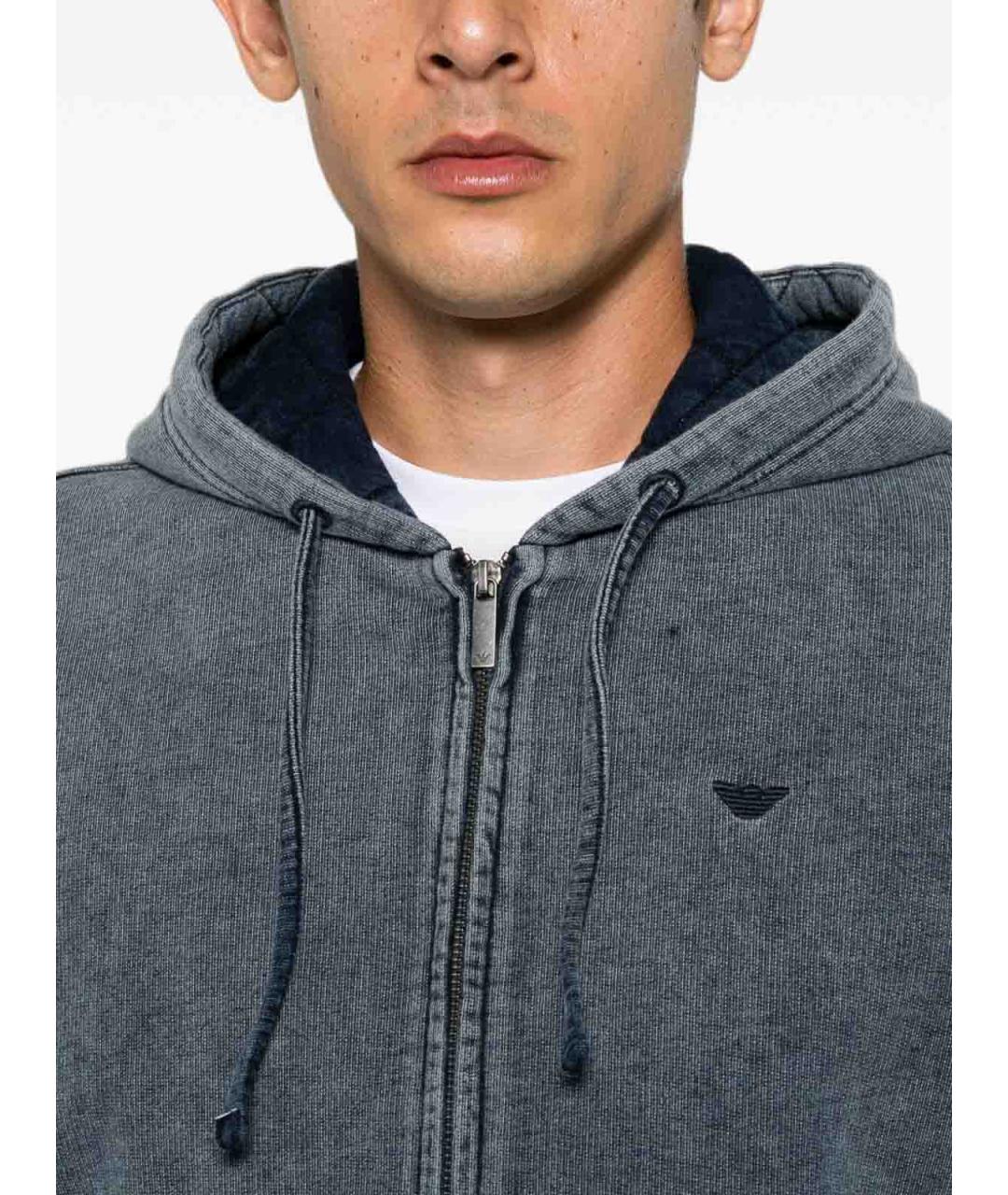 EMPORIO ARMANI Синий хлопковый джемпер / свитер, фото 3