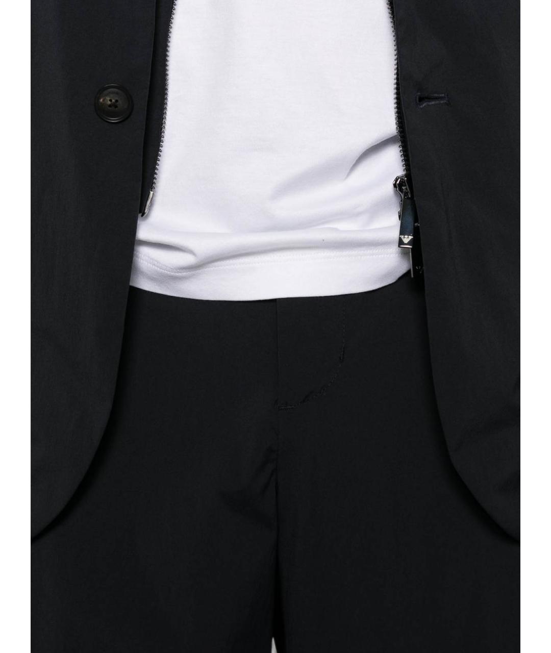 EMPORIO ARMANI Темно-синие полиамидовые повседневные брюки, фото 5