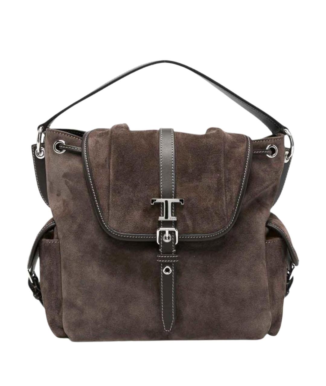 TOD'S Коричневая замшевая сумка через плечо, фото 1