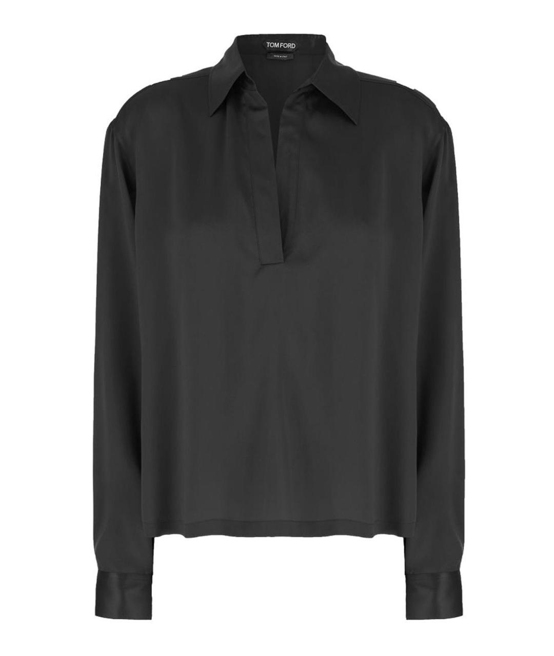 TOM FORD Черная шелковая блузы, фото 1
