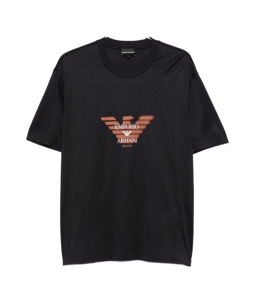 EMPORIO ARMANI Синяя хлопковая футболка, фото 1