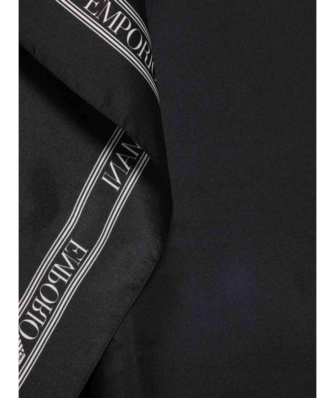 EMPORIO ARMANI Черный шелковый платок, фото 2