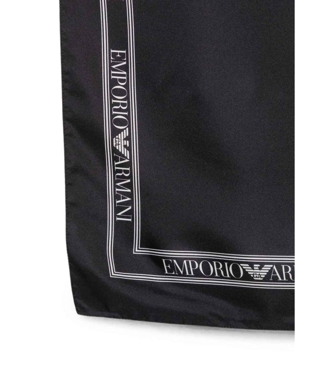 EMPORIO ARMANI Черный шелковый платок, фото 3