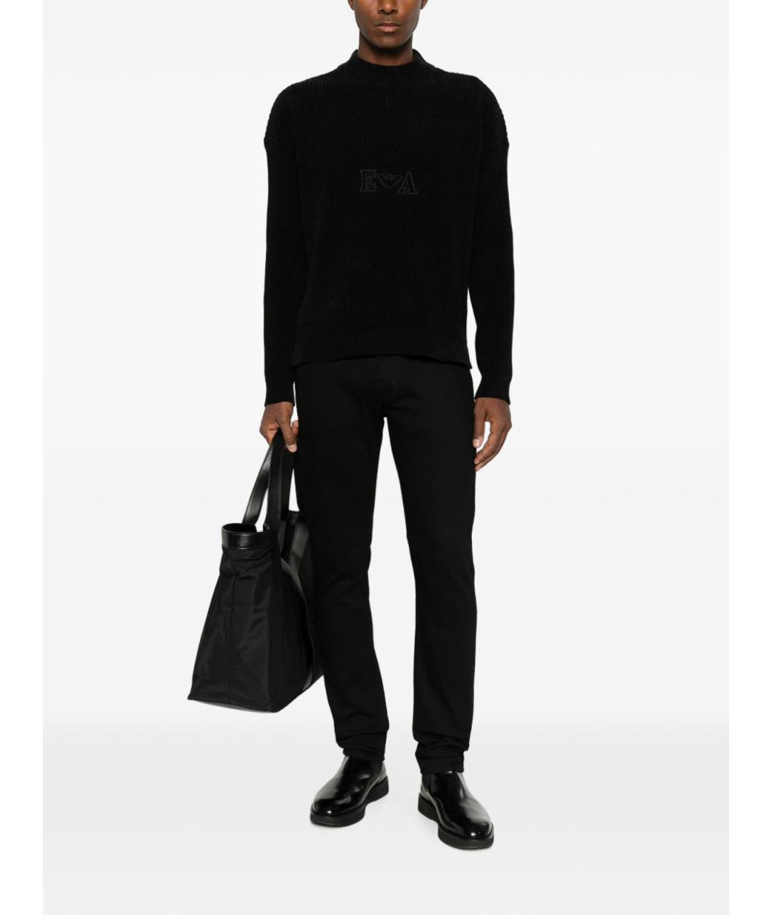 EMPORIO ARMANI Черный полиэстеровый джемпер / свитер, фото 3