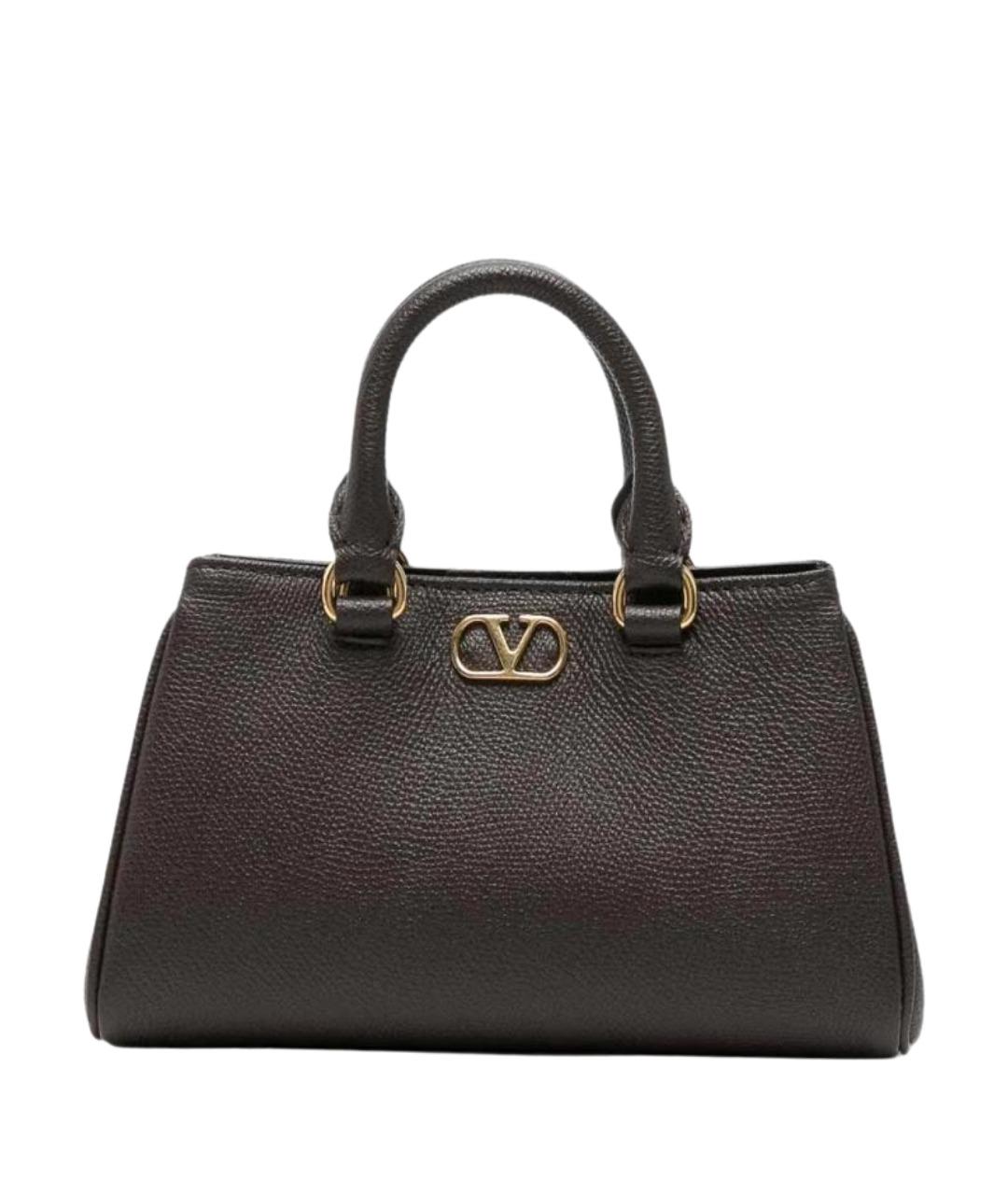 VALENTINO Коричневая кожаная сумка тоут, фото 1