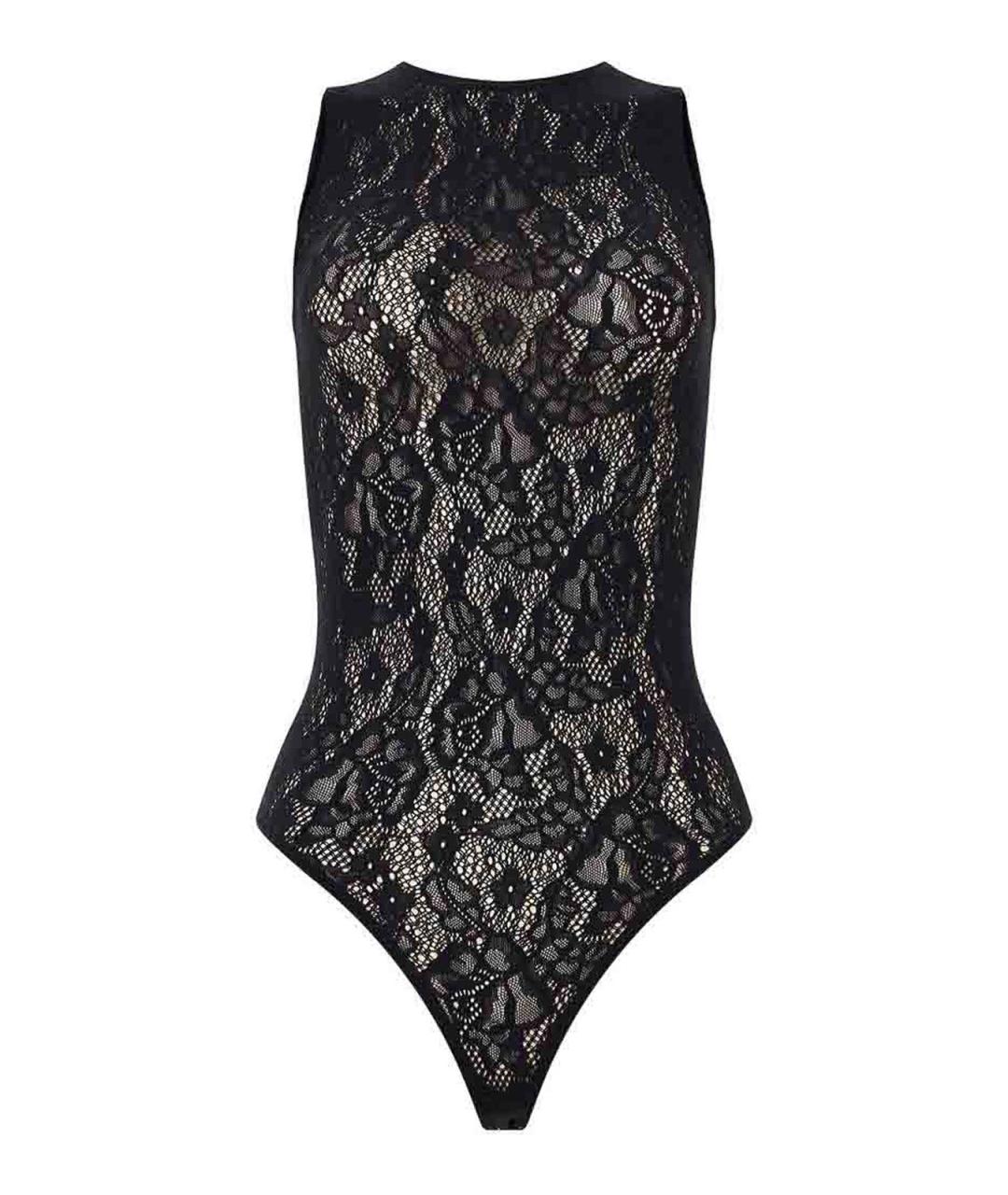 WOLFORD Темно-синее полиамидовое боди, фото 1