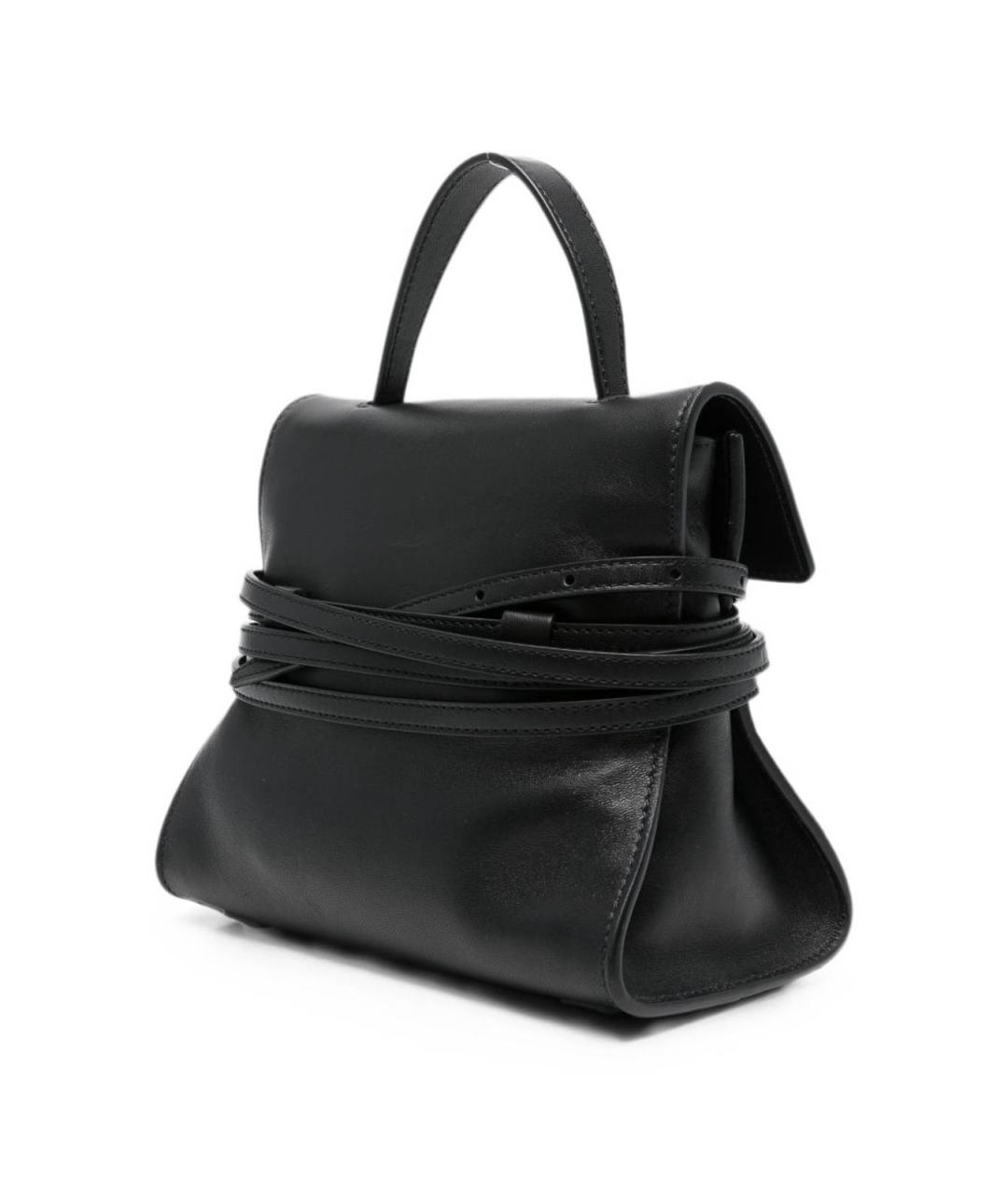 MOSCHINO Черная кожаная сумка с короткими ручками, фото 2
