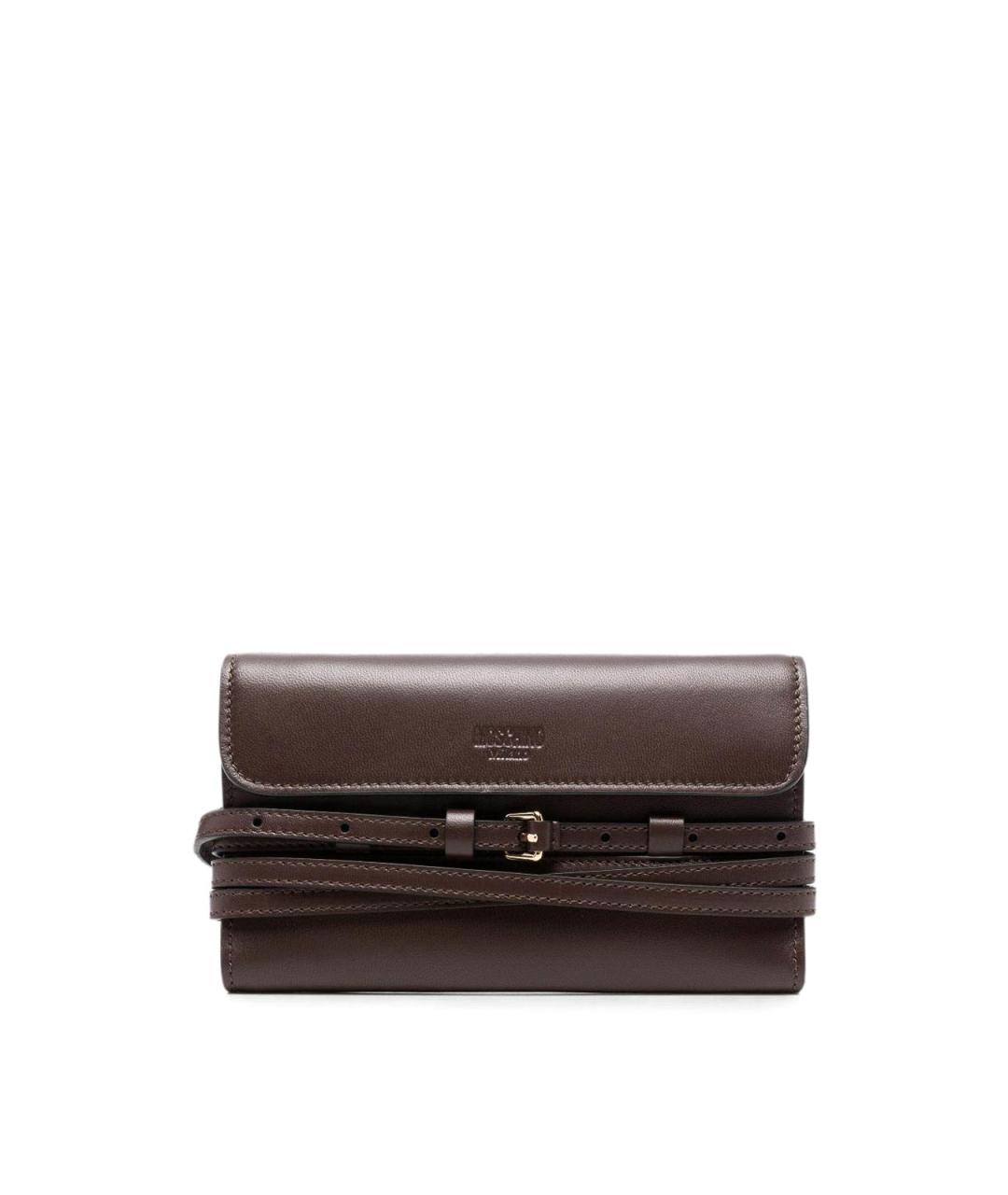 MOSCHINO Коричневый кожаный кошелек, фото 1