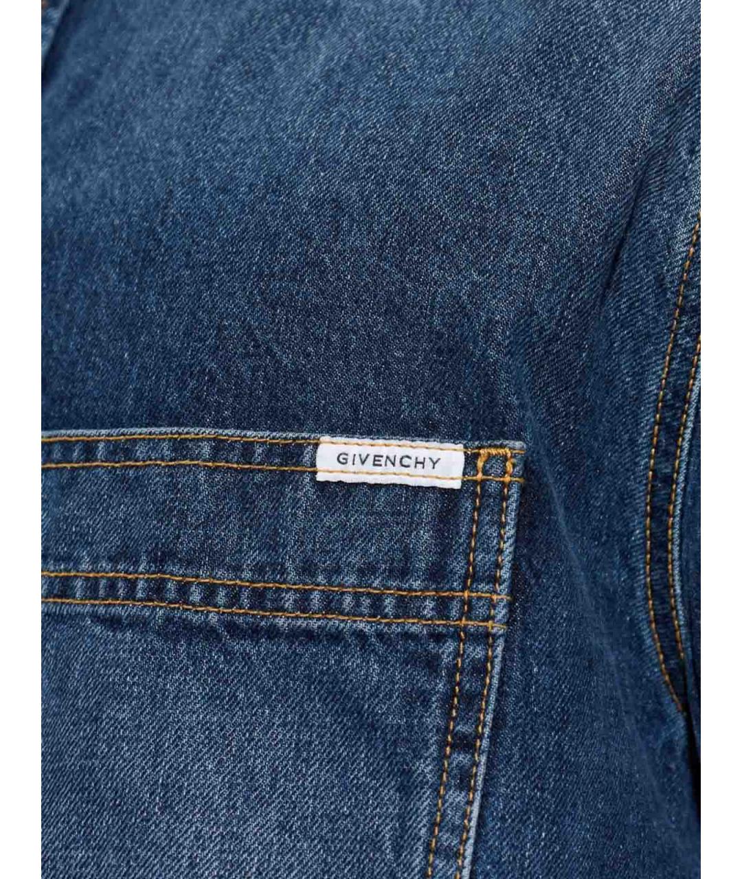 GIVENCHY Синяя хлопковая кэжуал рубашка, фото 3