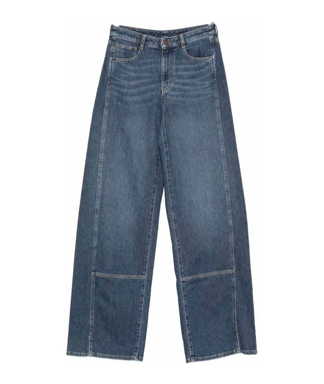 EMPORIO ARMANI Синие хлопковые прямые джинсы, фото 1