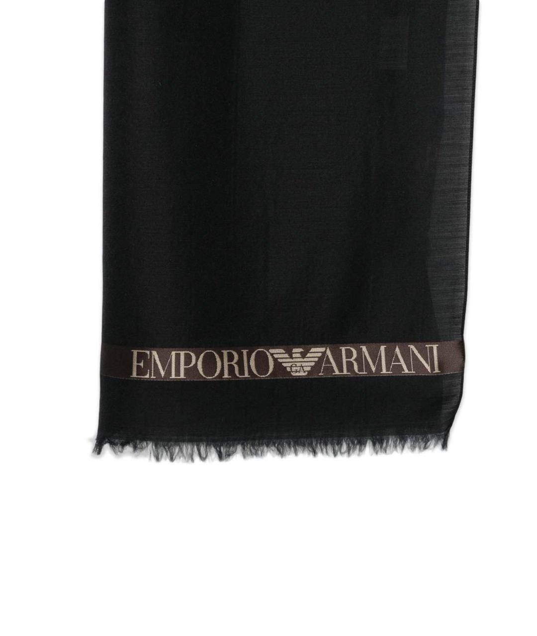 EMPORIO ARMANI Черный шарф, фото 3
