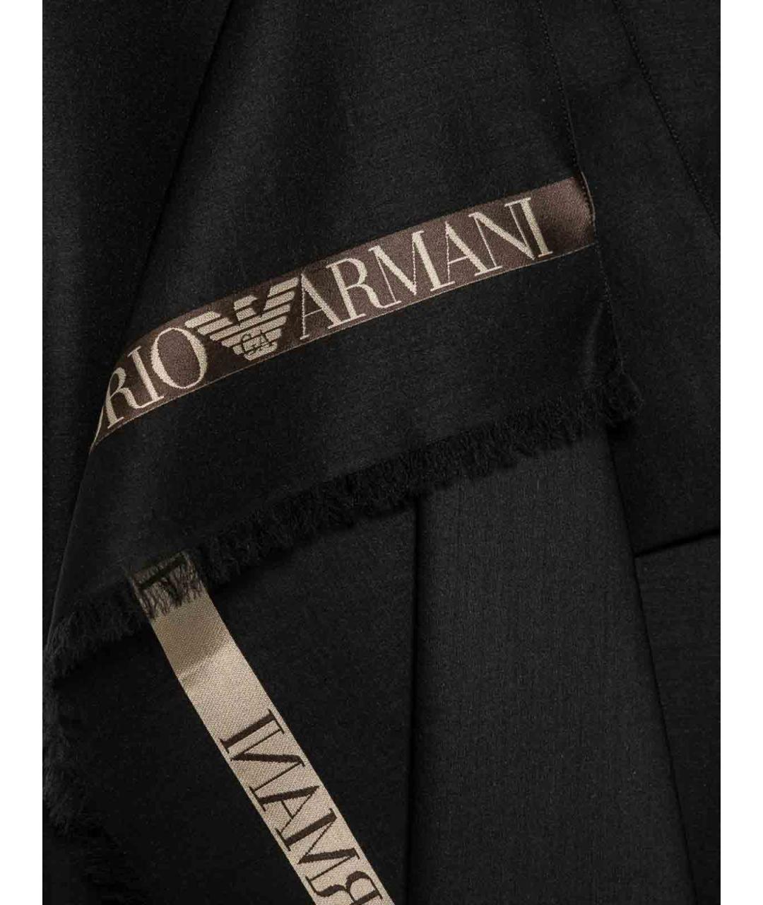 EMPORIO ARMANI Черный шарф, фото 2
