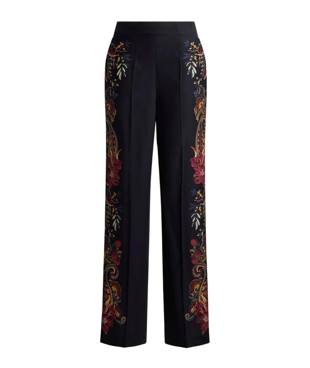 ETRO Черные шелковые прямые брюки, фото 1