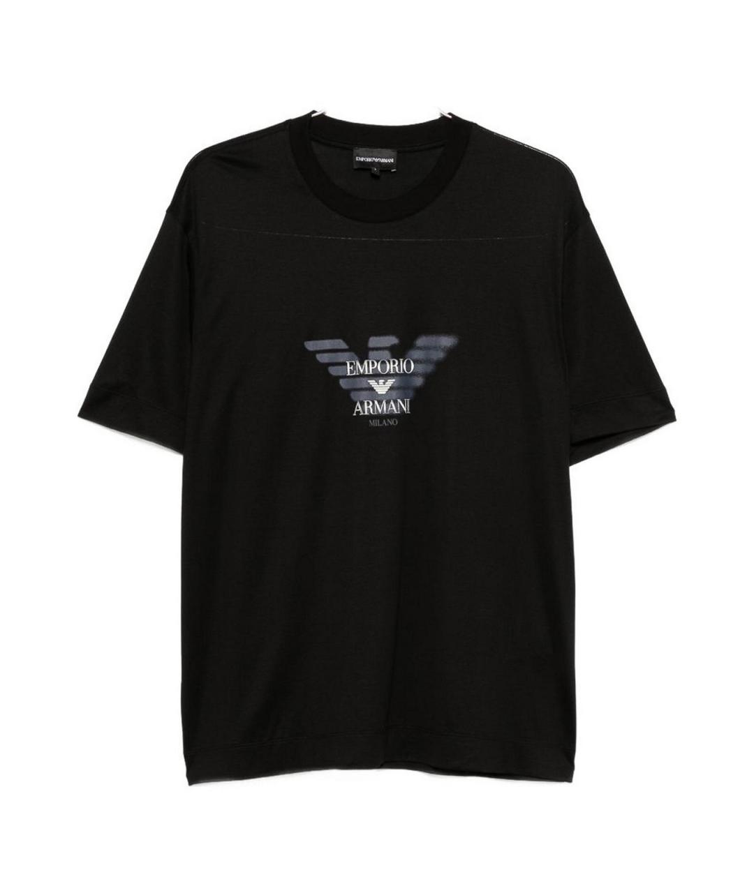 EMPORIO ARMANI Черная хлопковая футболка, фото 1