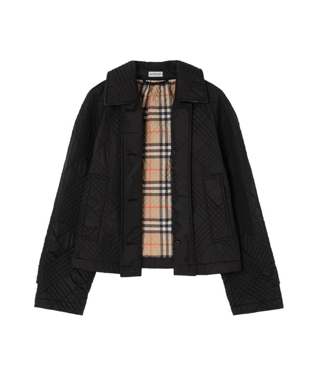 BURBERRY Черная нейлоновая куртка, фото 2
