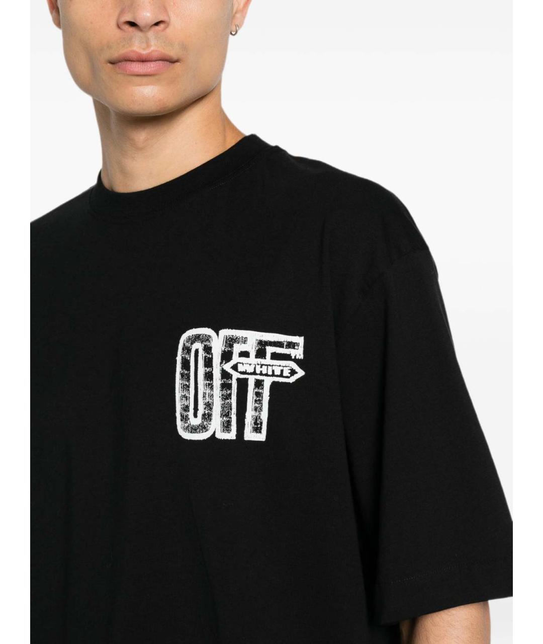 OFF-WHITE Черная хлопковая футболка, фото 3