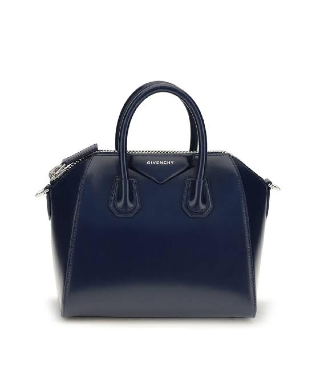 GIVENCHY Темно-синяя кожаная сумка тоут, фото 1
