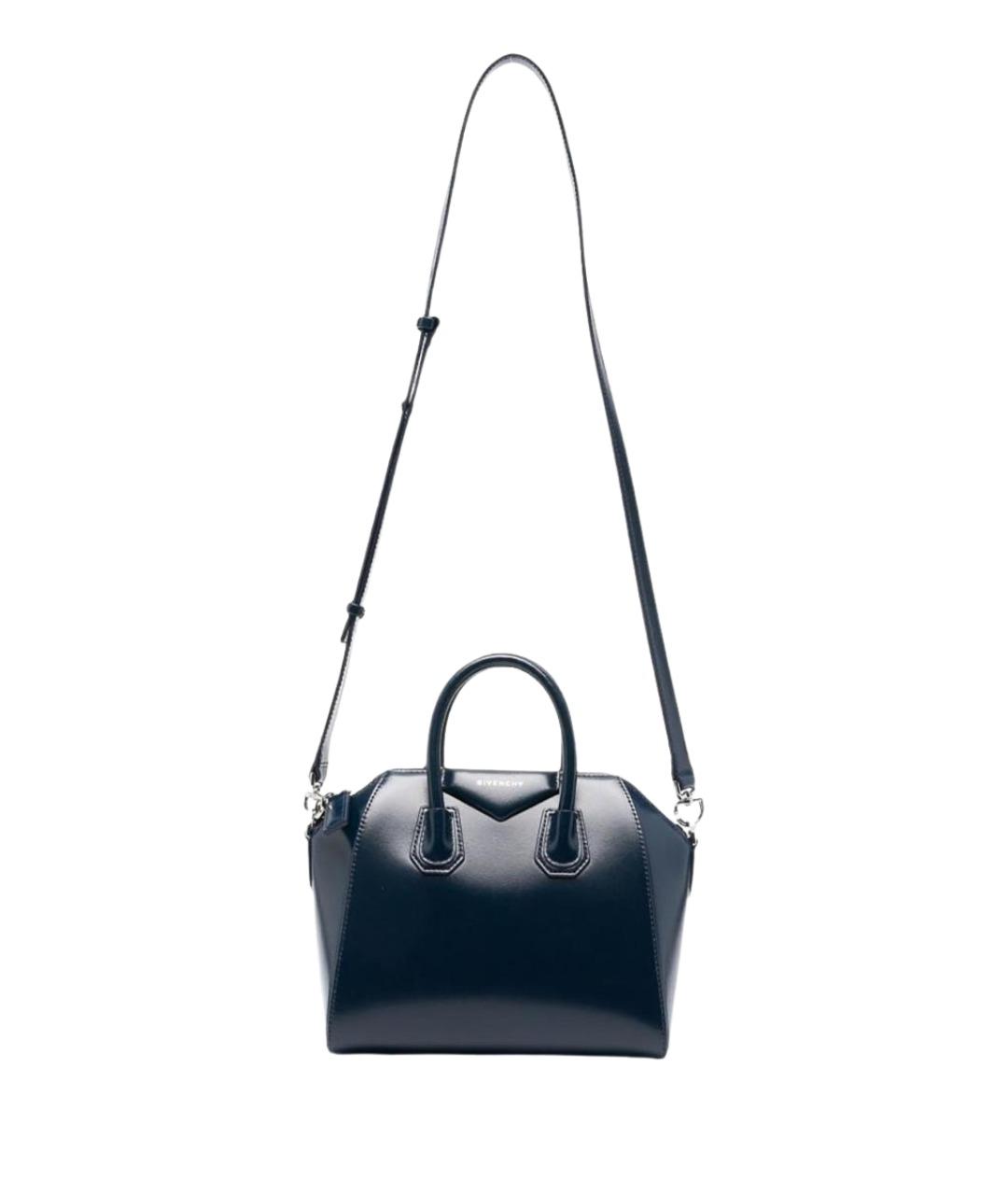 GIVENCHY Темно-синяя кожаная сумка тоут, фото 2