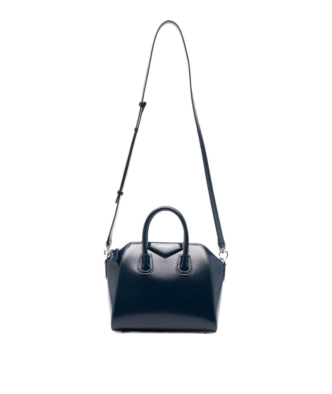 GIVENCHY Темно-синяя кожаная сумка тоут, фото 7