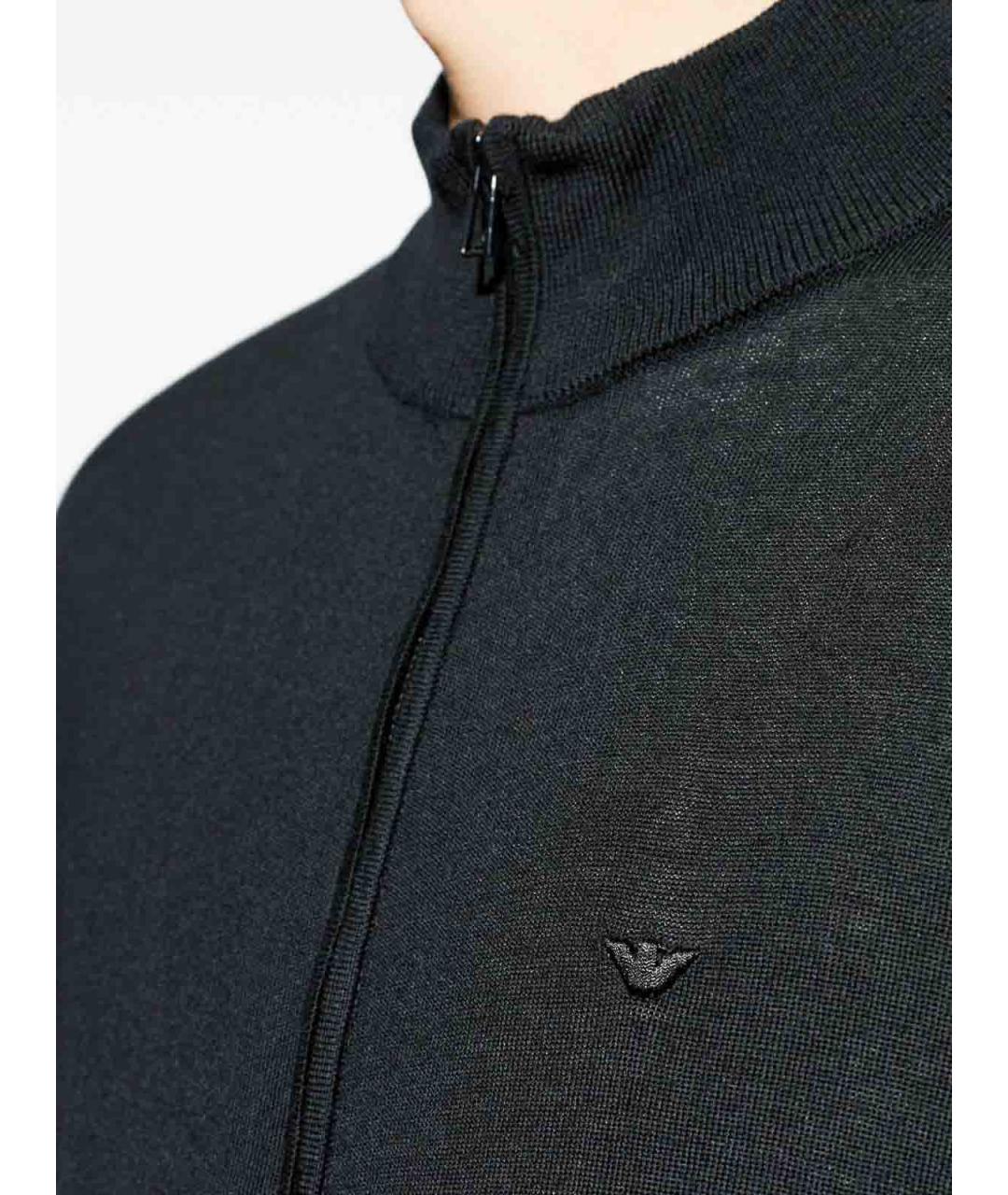 EMPORIO ARMANI Черный шерстяной кардиган, фото 4
