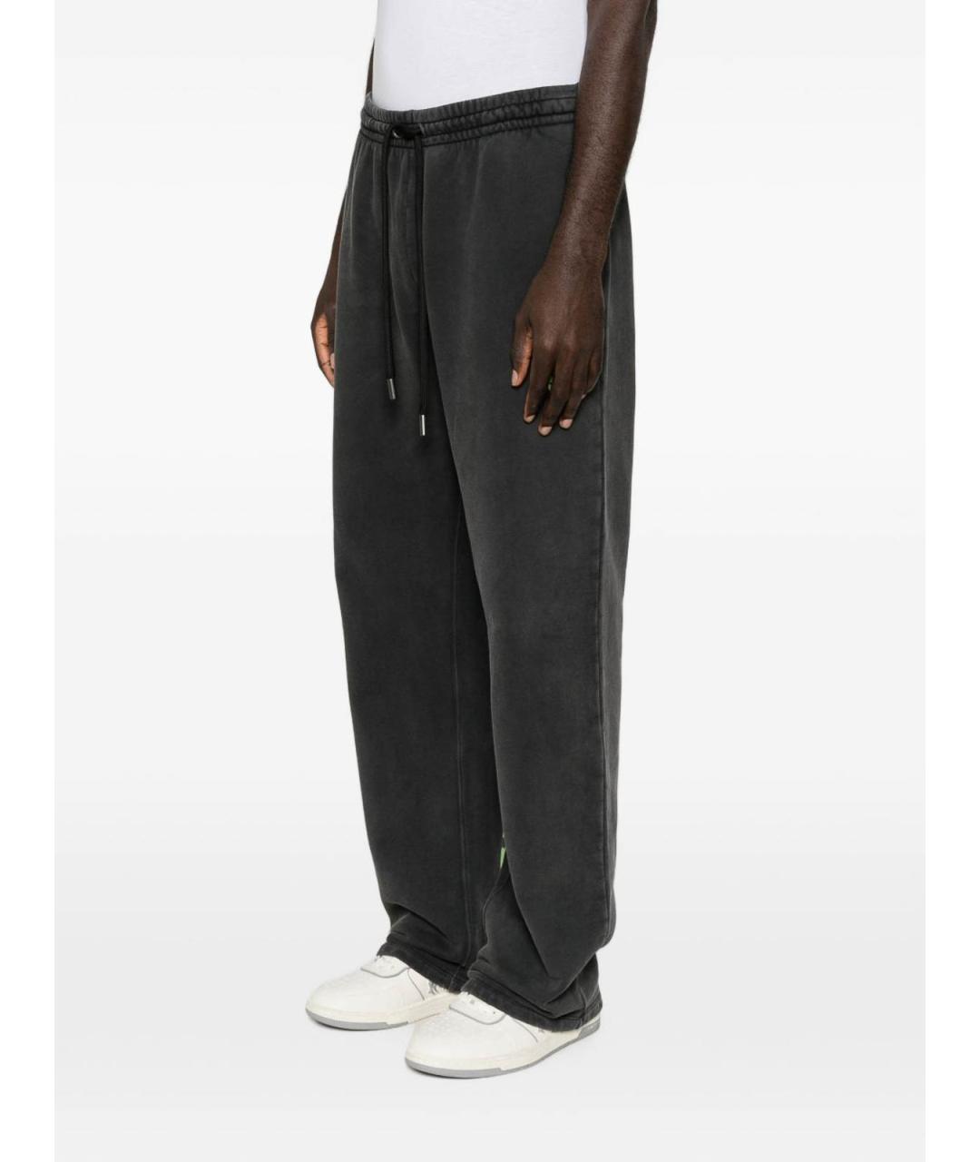 OFF-WHITE Черные хлопковые повседневные брюки, фото 2