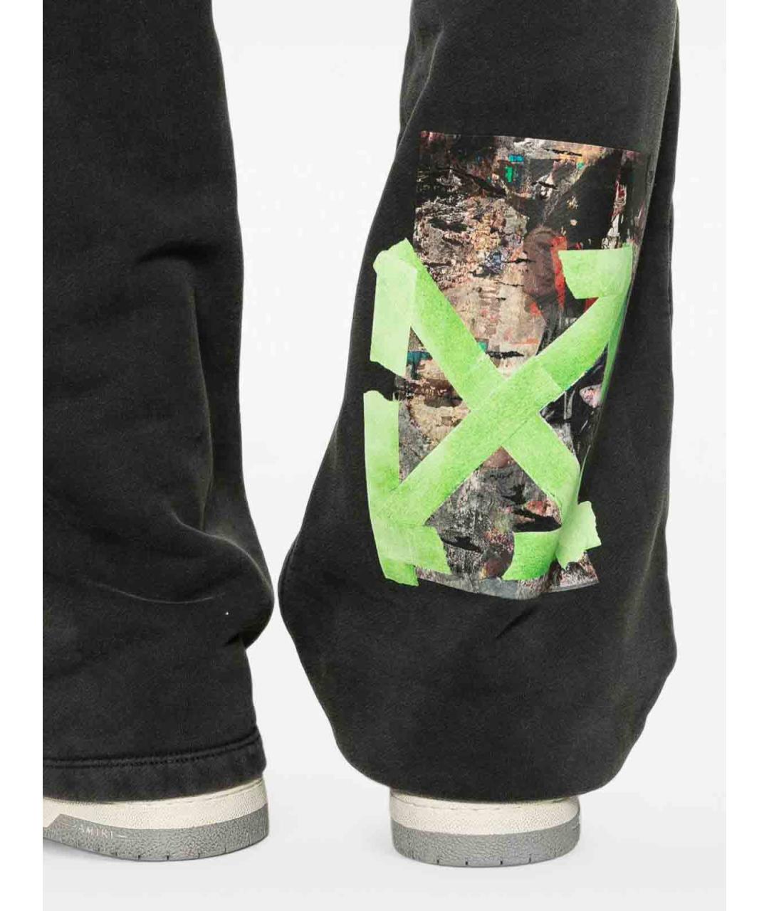 OFF-WHITE Черные хлопковые повседневные брюки, фото 4