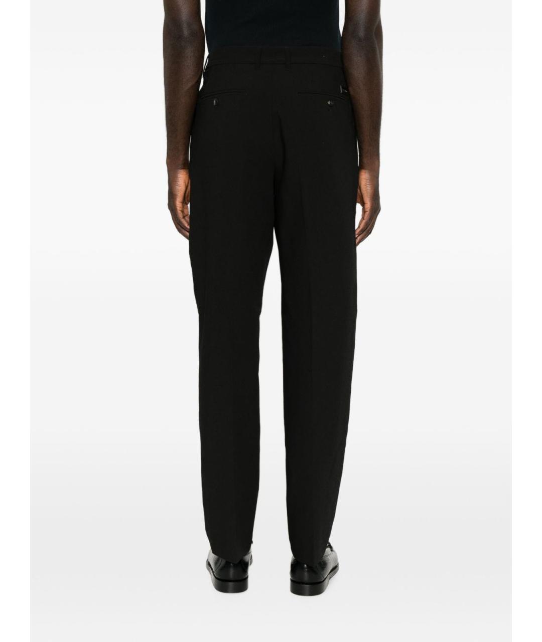 EMPORIO ARMANI Черные полиэстеровые повседневные брюки, фото 3