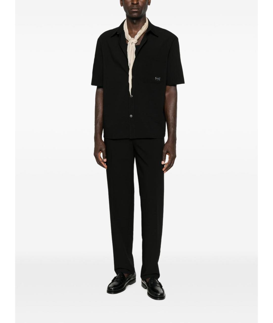 EMPORIO ARMANI Черные полиэстеровые повседневные брюки, фото 4